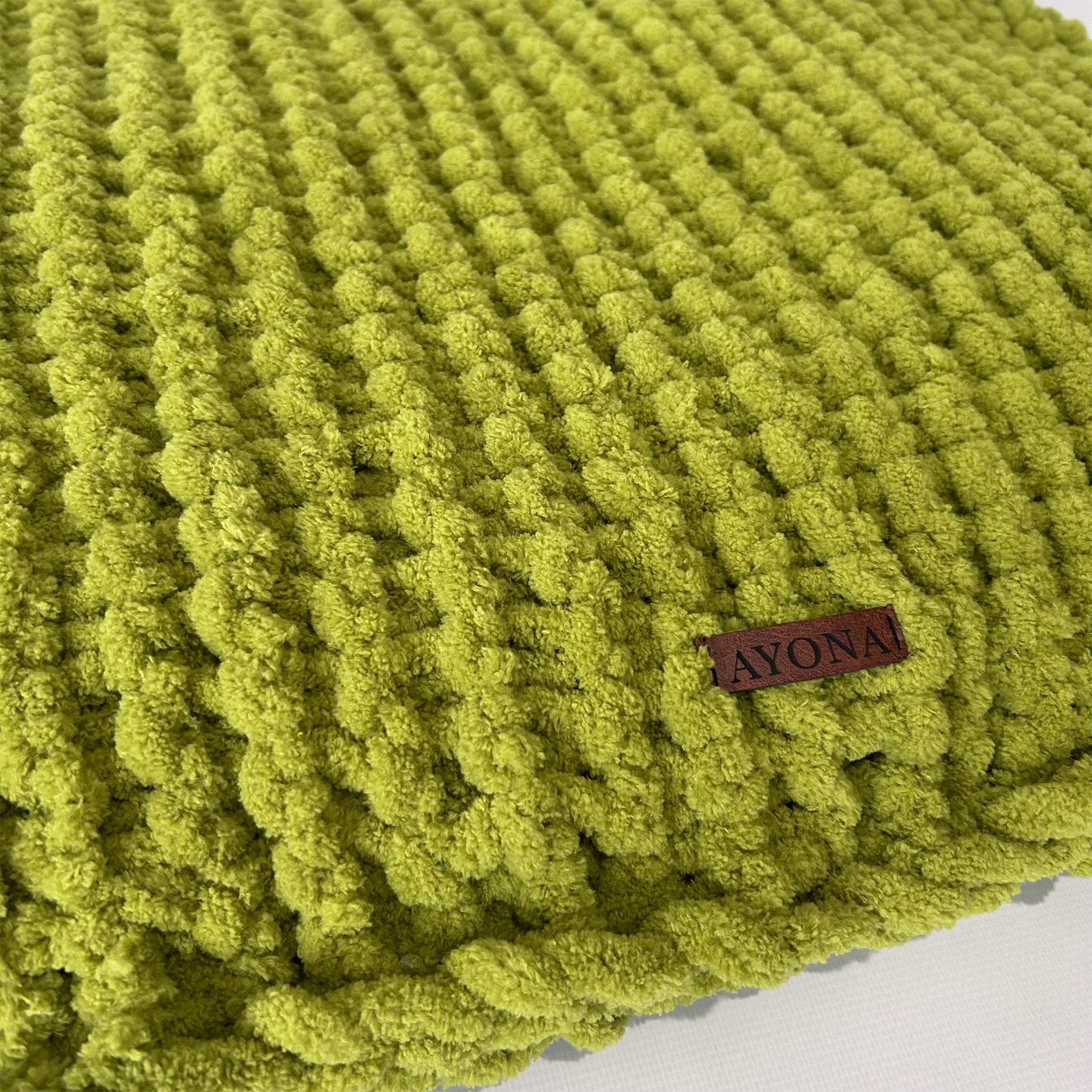 Ayona El Örgüsü Premium Kedi Köpek Yatağı - Ultra Yumuşak Pofuduk Fıstık Yeşili Pet Minderi - Yıkanabilir Hayvan Yatağı - Görsel 3