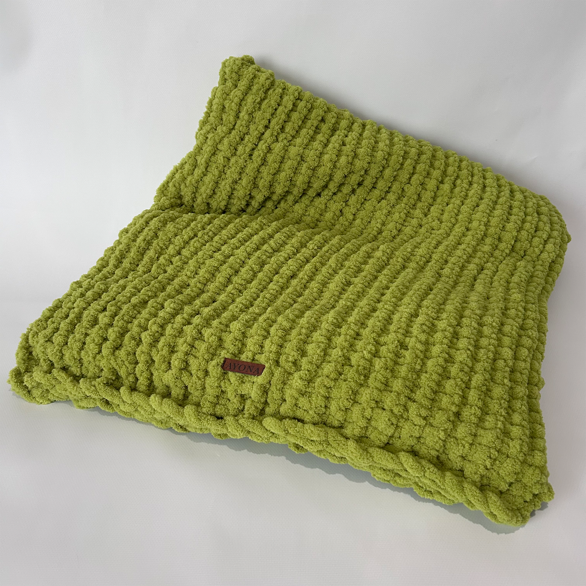 Ayona El Örgüsü Premium Kedi Köpek Yatağı - Ultra Yumuşak Pofuduk Fıstık Yeşili Pet Minderi - Yıkanabilir Hayvan Yatağı - Görsel 5