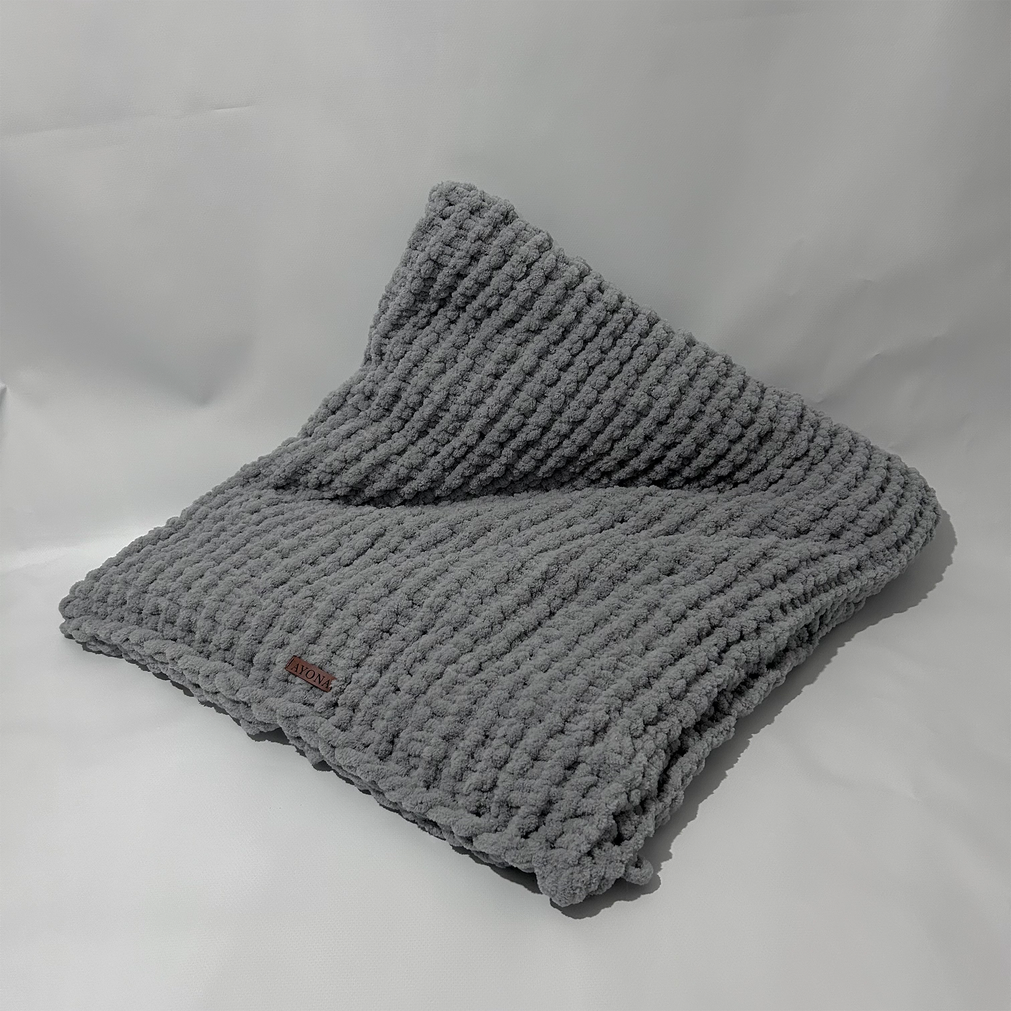 Ayona El Örgüsü Premium Kedi Köpek Yatağı - Ultra Yumuşak Pofuduk Gümüş Gri Pet Minderi - Yıkanabilir Hayvan Yatağı - Görsel 5
