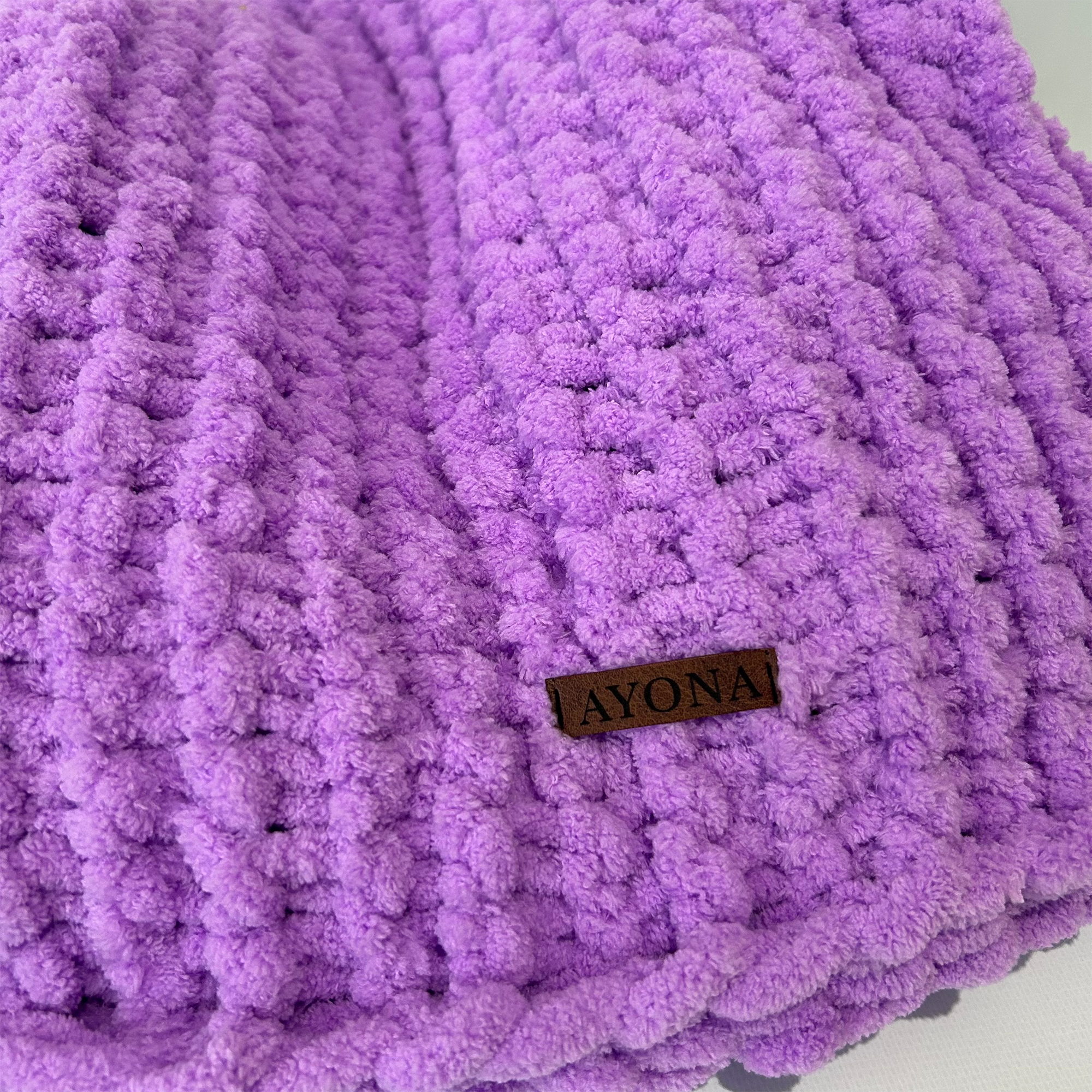 Ayona El Örgüsü Premium Kedi Köpek Yatağı - Ultra Yumuşak Pofuduk Orkide Rengi Pet Minderi - Yıkanabilir Hayvan Yatağı - Görsel 2