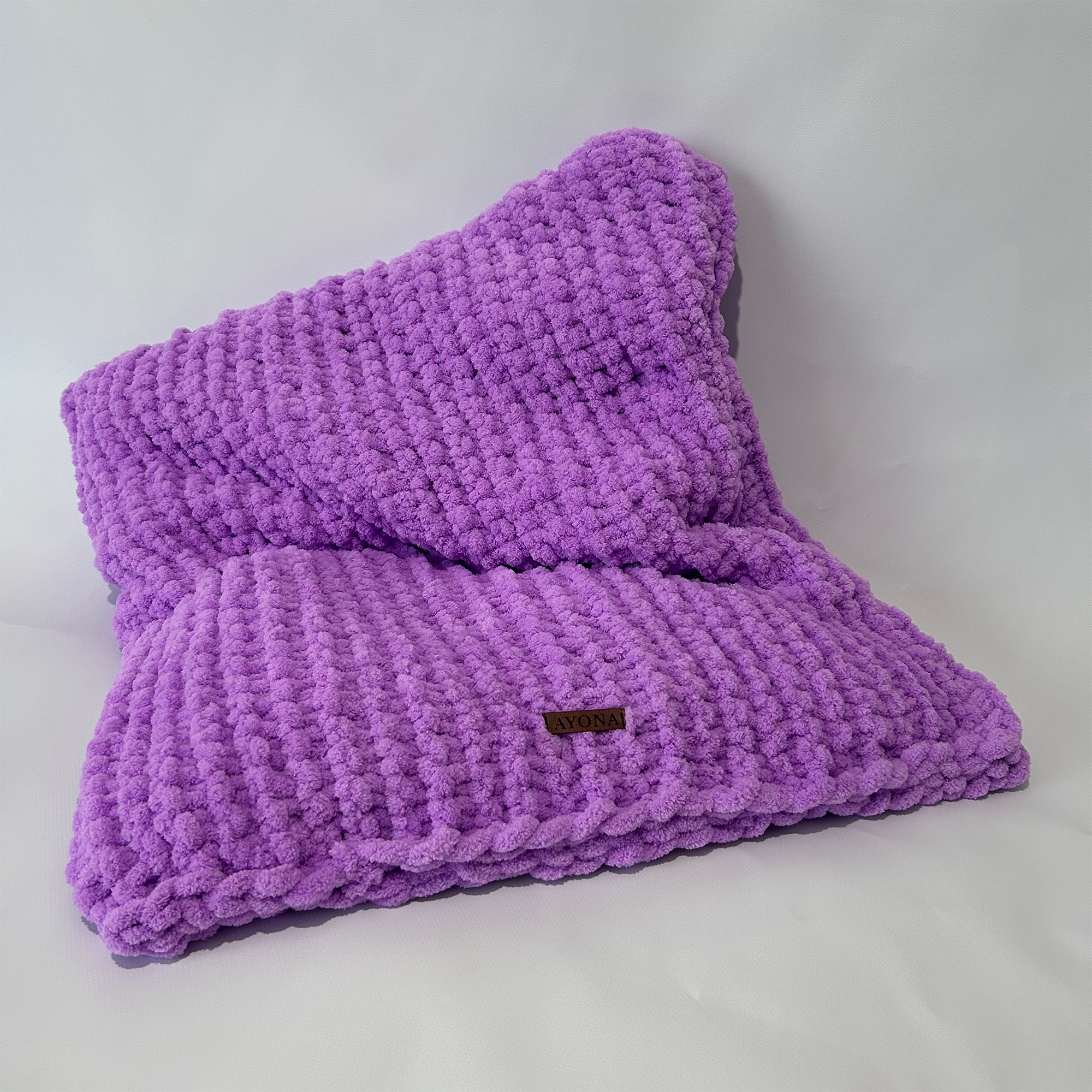 Ayona El Örgüsü Premium Kedi Köpek Yatağı - Ultra Yumuşak Pofuduk Orkide Rengi Pet Minderi - Yıkanabilir Hayvan Yatağı - Görsel 4