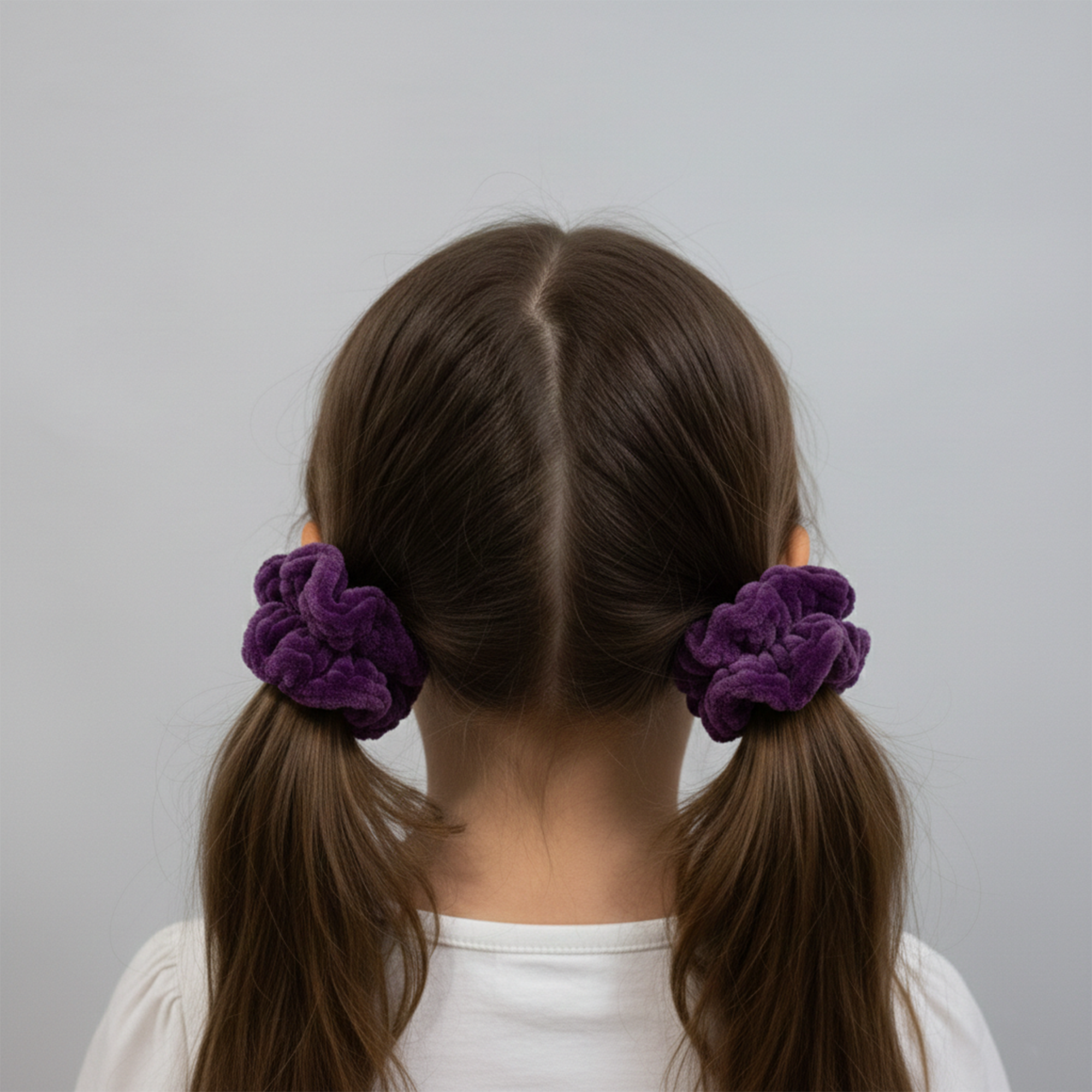 Ayona El Yapımı Mor Kadife 2'li Lastik Toka - Herkes İçin Yumuşak Dokulu 2'li Lastik Toka