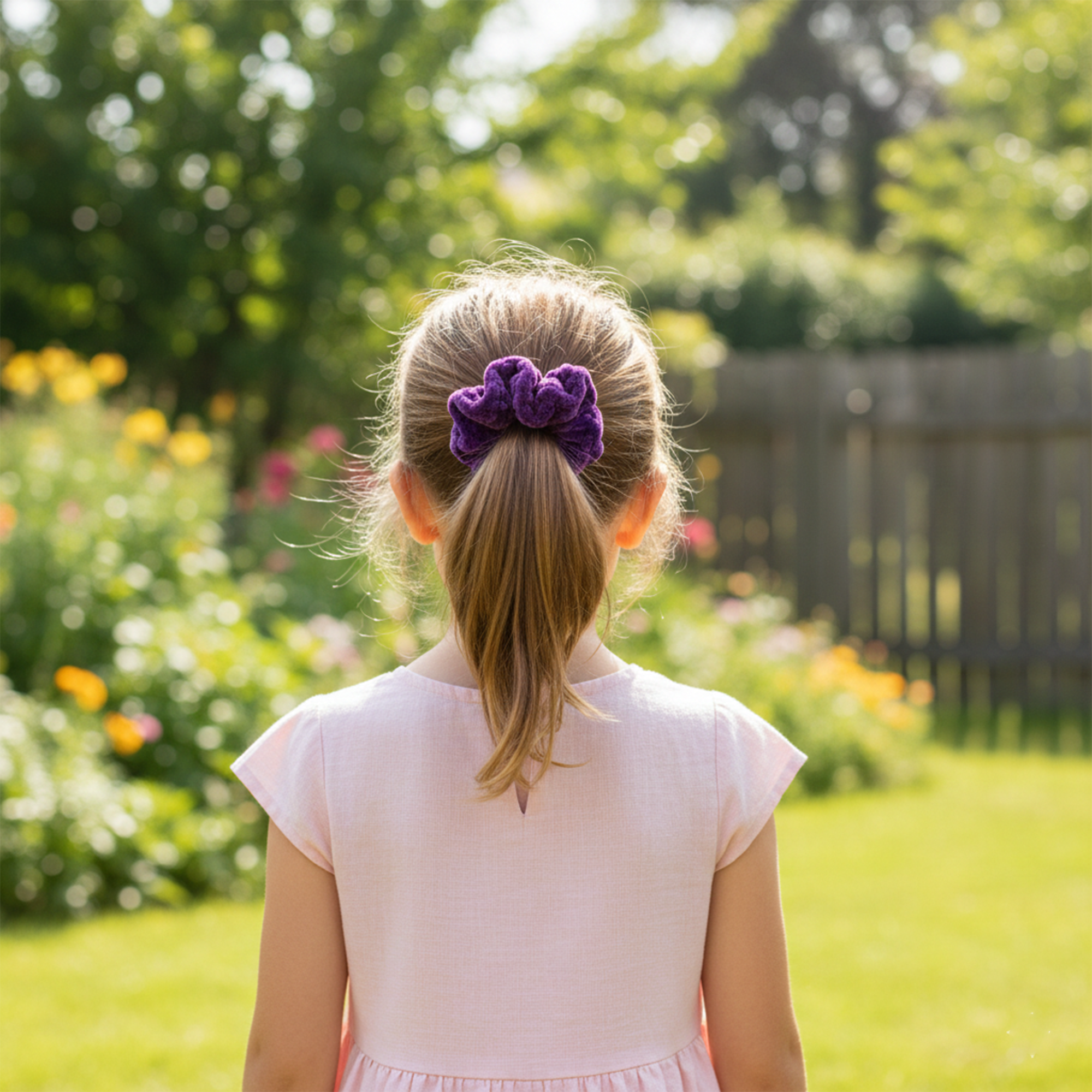 Ayona El Yapımı Mor Kadife 2'li Lastik Toka - Herkes İçin Yumuşak Dokulu 2'li Lastik Toka - Görsel 4